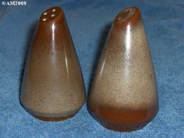 Frankoma Westwiind shakers glazed brown satin